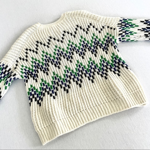 Maje Massimo Chevron Pattern Shaker Stitch Wool Blend Sweater - Picture 10 of 15